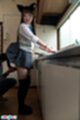 Ria kurumi in kitchen skirt raised